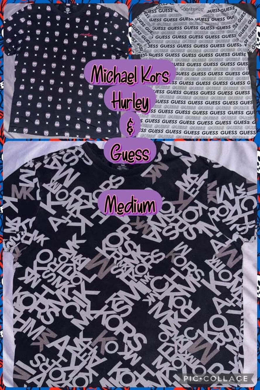 Michael Kors, Hurley, & Guess Men's T-Shirt Bundle - Size Medium
